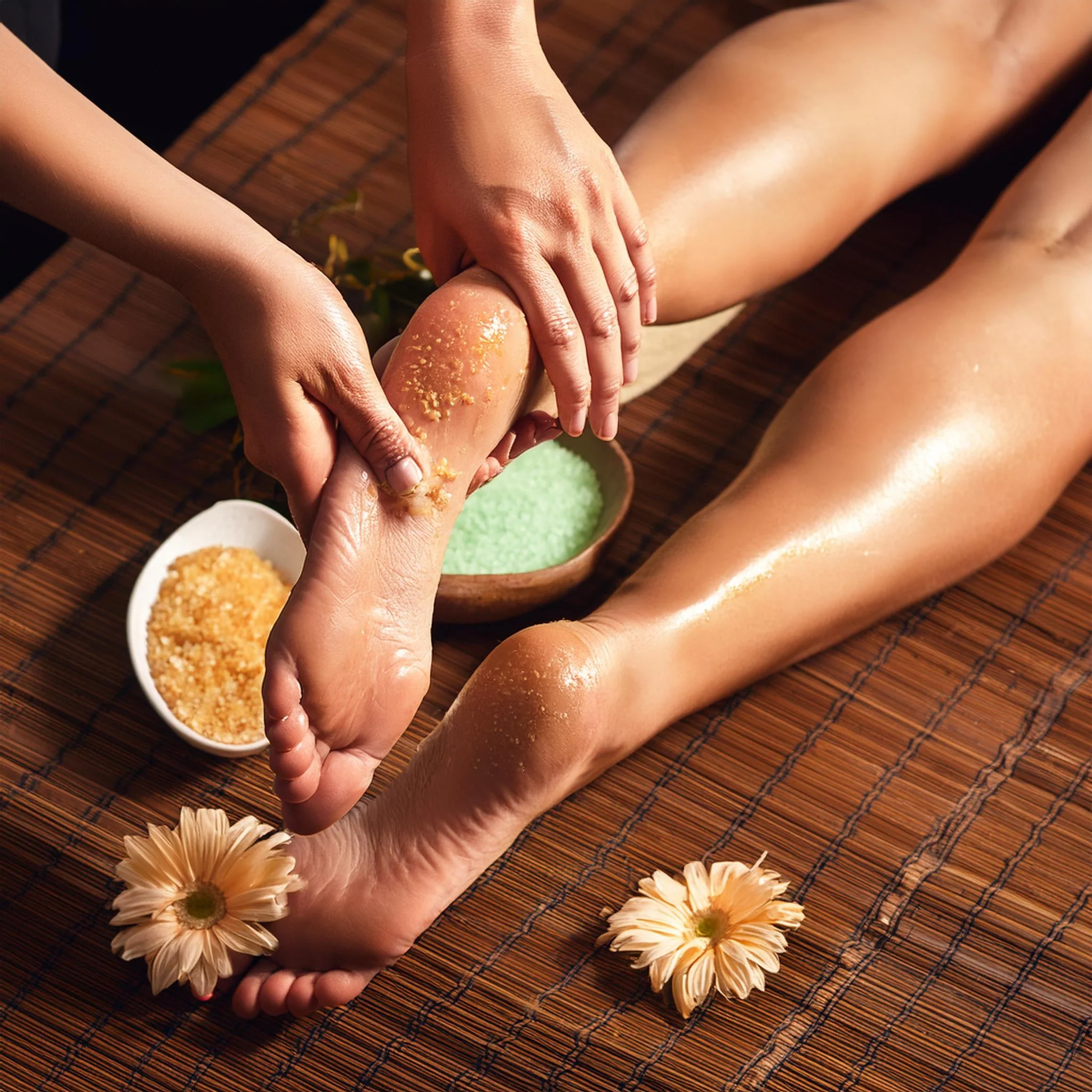 Relaxing foot scrub massage at Luminary Wellness